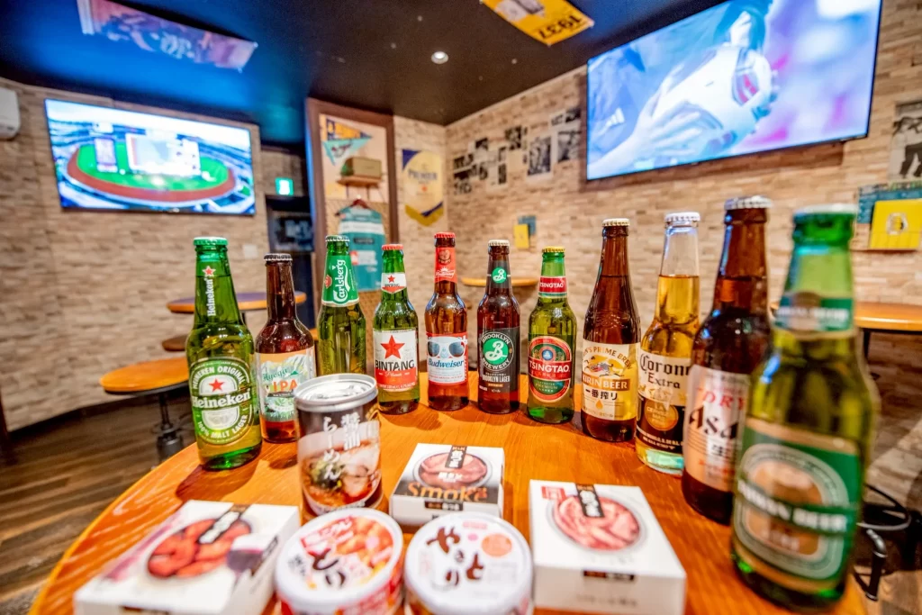 瓶ビールと缶詰